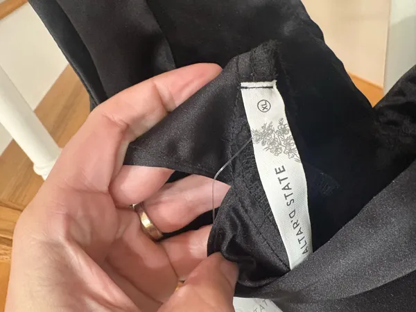 NWT Altar’d state black satin formal midi dress - Image 3