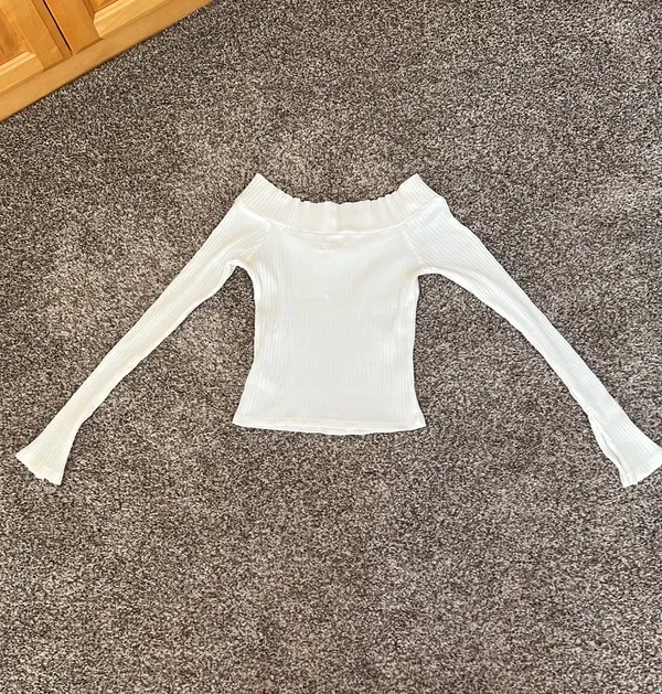 Silence + Noise White Ribbed Top - Image 7