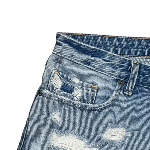 WOMENS Abercrombie & Fitch Harper Low Rise Denim Distressed Jean Shorts Size 10 - Image 4