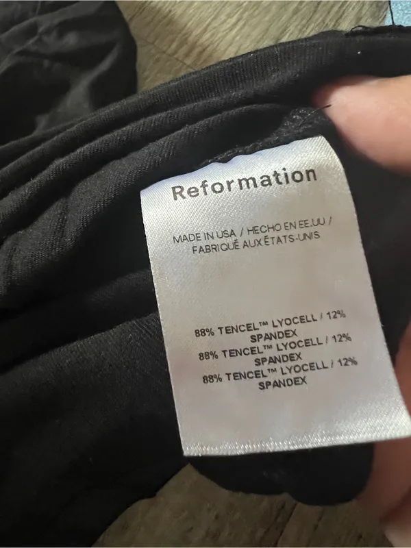 Reformation Emerald Knit Top in Black with Ivory Rosette Size S - Image 13
