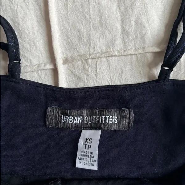 Urban Outfitters Black and Blue Shimmer Cropped Corset style cami - Image 2