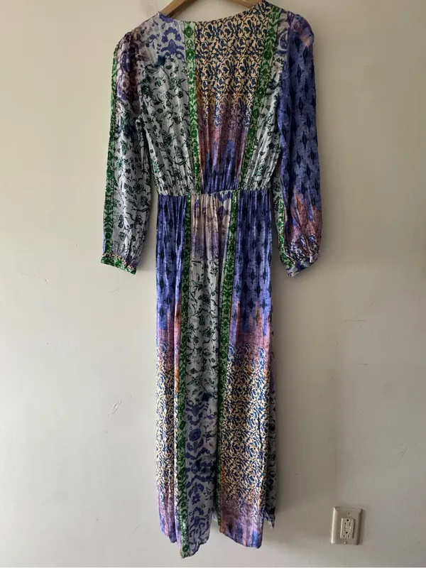 Zara Stunning Patchwork Print Pattern Long‎ Sleeve Dress - Image 7