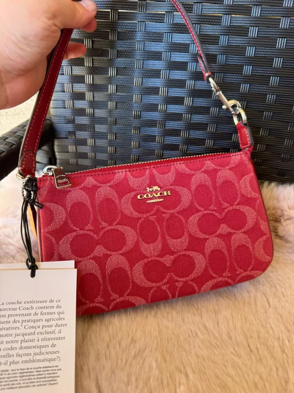 Coach Nolita 19 In Signature Denim CCZ48 denim/Silver/True Red - Image 7
