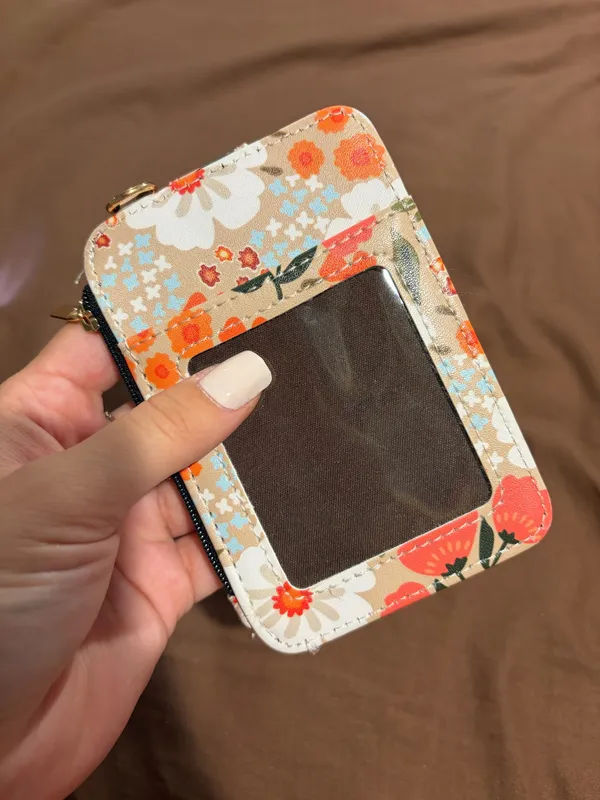 Floral Wallet / Coin Pouch Orange - Image 2