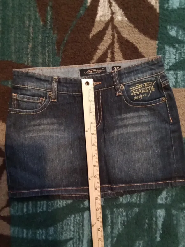 Ed Hardy By Christian Audigier Denium Mini Mcbling Y2k Inspired Festival Size 25 - Image 10