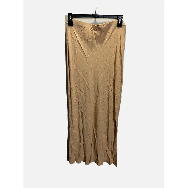 Wild Fable Maxi Skirt Womens XL Tan Pink Floral‎ Bias Cut Cottagecore Boho NWT - Image 2