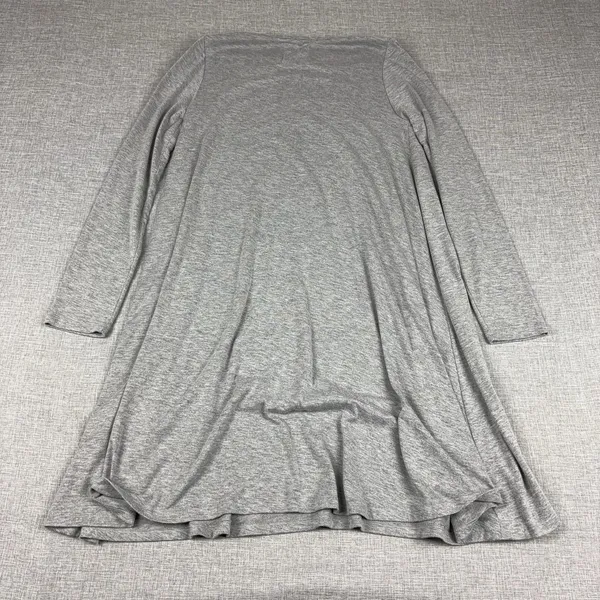 BLQ T-Shirt Dress Womens 0 Gray Long Sleeve Swing Jersey Stretch Casual Short - Image 3