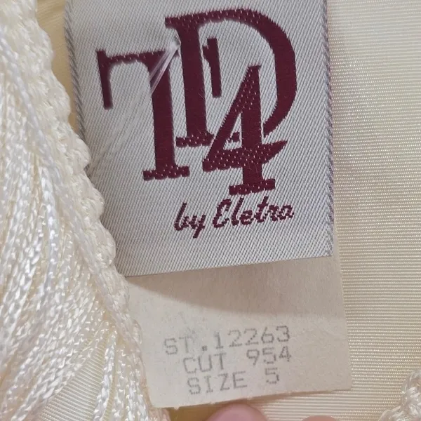 1/4 by Eletra Fringe Dress Womens S ST.12263 Ivory Tiered Flapper EUC - Image 2