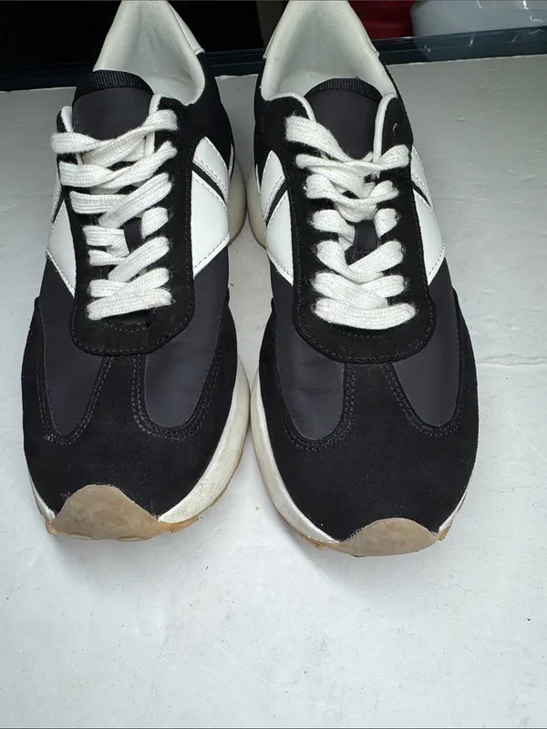 Steve Madden Womens 7 Kendrix Athletic Jogger Casual Sneakers Shoes black white - Image 4