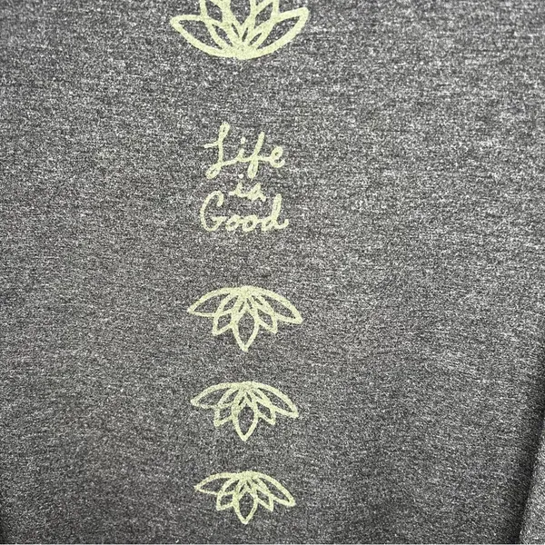 Life is Good Heathered Gray Sleeveless Lotus Maxi T-shirt Dress‎ - Image 10