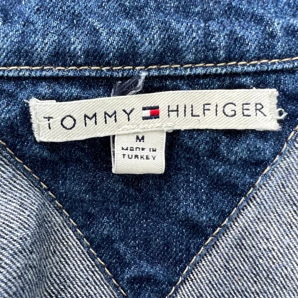 Vtg. 2003 Tommy Hilfiger Denim Jean Jacket Classic Blue Cotton Button‎ Up Medium - Image 3