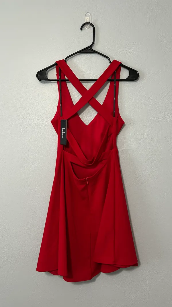 Lulus NWT Katrina Red Strappy Sleeveless Skater Dress - Image 7
