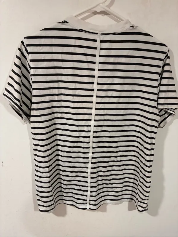 LULULEMON All Yours Tee In Black and White Stripe Short Sleeve T-shirt - Image 3