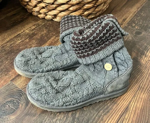 UGG Australia Leland Women's U.S Size 8 Gray Knit Tall or Fold Over Anke Boots - Image 5