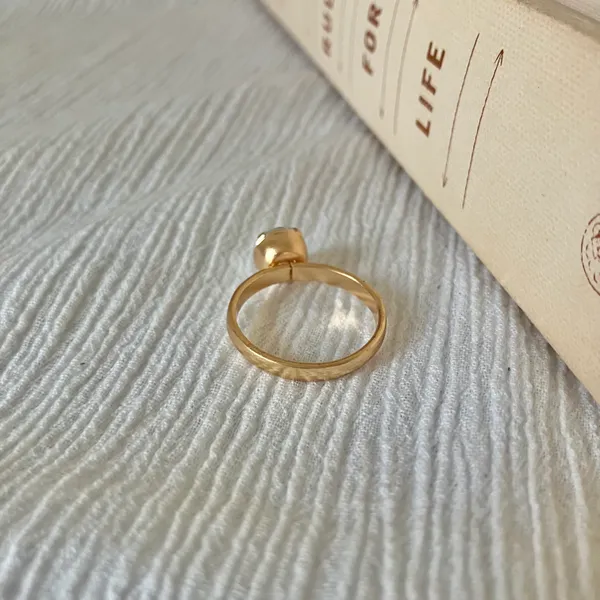 Copper Gold Solitaire Fashion Jewelry Ring “Eve” Neutral Minimal Stacking Simple Jewelry - Image 6