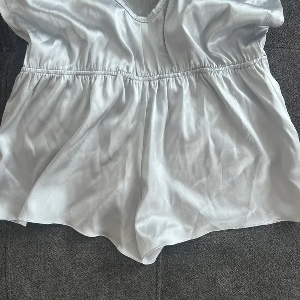 Salua Stardust Silver-Grey & Black Silk Mini Romper Lingerie - Image 13