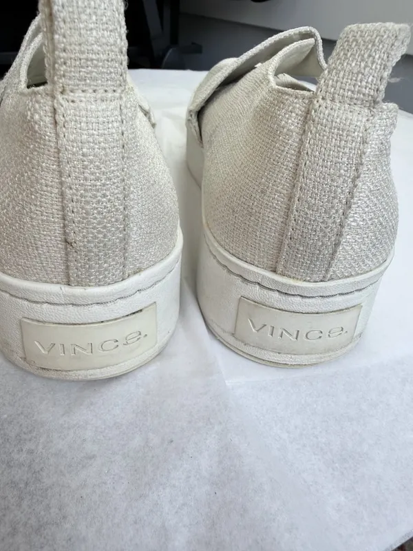 Vince Cream Knit Platform Slip On Sneakers Made in Italy US 8 EUR 38 - Image 7