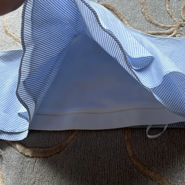 Zara | Striped Crop Top Flowy Blue White Small - Image 3