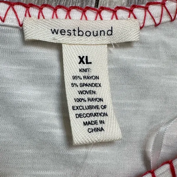Westbound White Blouse with Multicolor Embroidery NWT Women’s XL - Image 5