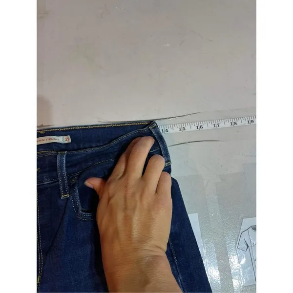 Levis Womens Stretch H Rise Straight Jeans Blue Denim Medium Wash Size 6 size 29 - Image 10
