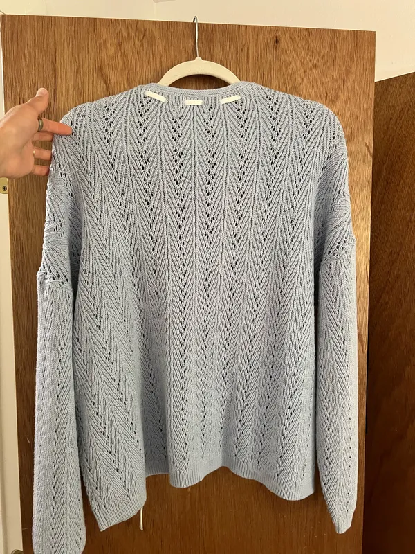Hollister pearl baby blue knit crochet cardigan - Image 7