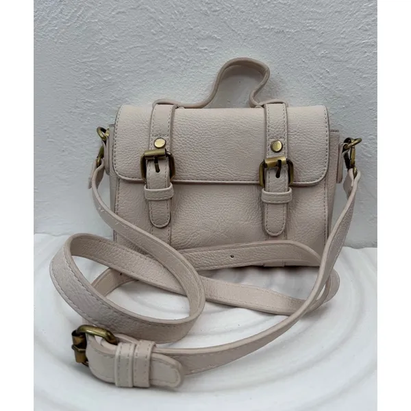 Anthropologie Crossbody Satchel Bag Blush Pink Faux‎ Leather Mini Messenger - Image 2
