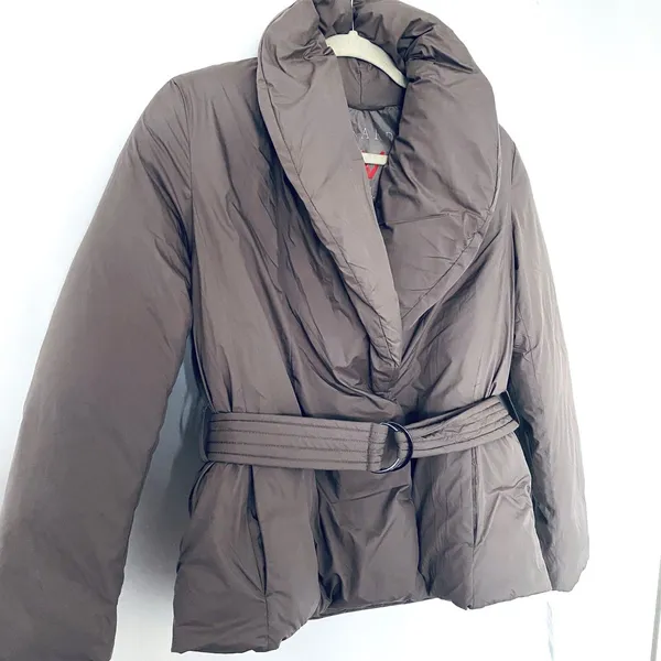 Bernardo Softy Glam Ecoplume Shawl Collar Puffer Jacket Belted Eco Friendly XS - Image 11
