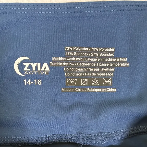 Zyia Active Womens 14-16 Navy Blue High Rise Capri Leggings Pockets Athletic - Image 3