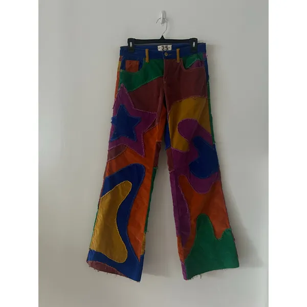 Free People We The Free Fabulous Funky Colorful Supernova Cord Pants Size 25 - Image 4