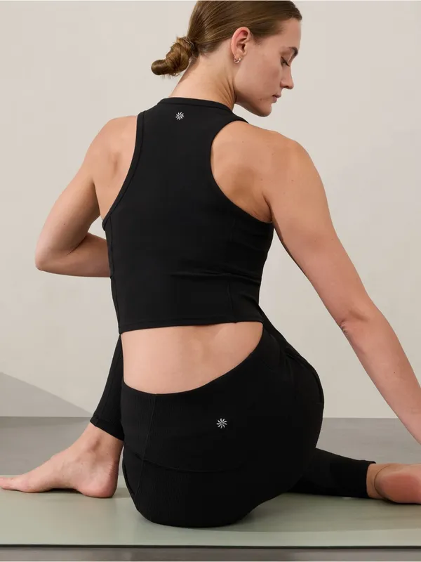 Athleta Salutation Rib Mix Tank Size L black - Image 2