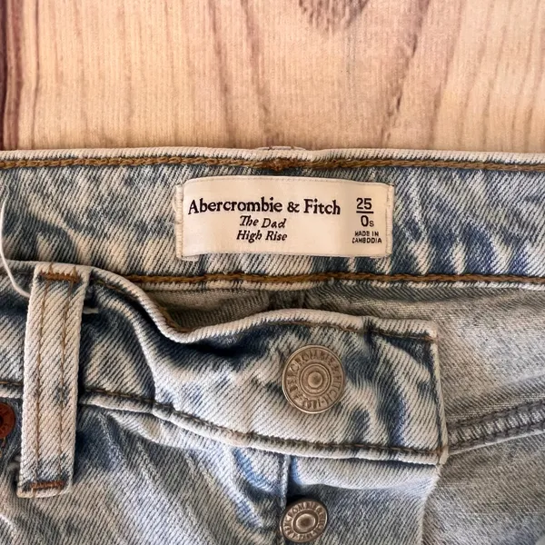Abercrombie & Fitch Distressed High Rise Straight Leg Dad Jeans - Image 7