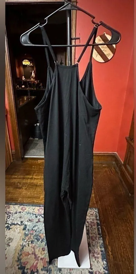 Racer back onesie NWOT black long pants two pockets adj straps sz small - Image 8