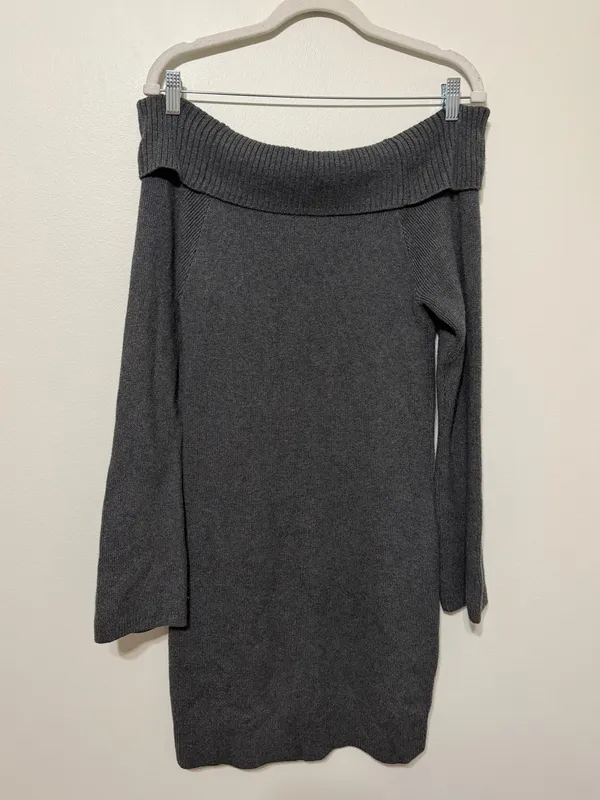 NWT Hollister Sweater Dress Size XL Gray NEW off the shoulder fall winter - Image 6