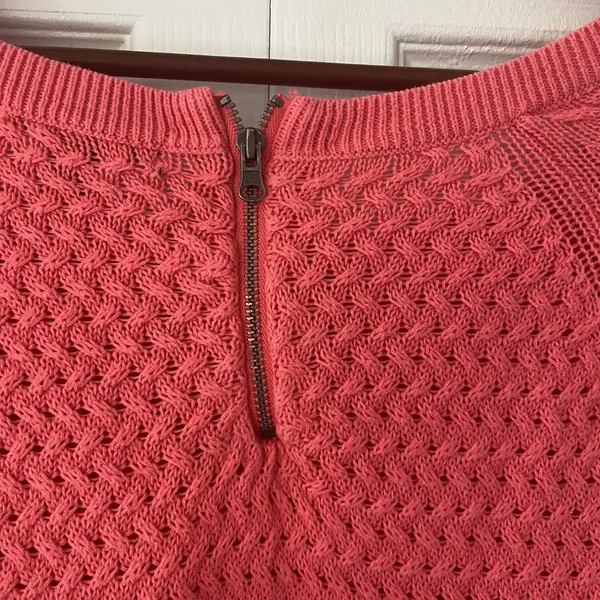 AMERICAN EAGLE Womens Sweater Large Open Knit Pink Long Sleeve Pullover Vibrant - Image 4