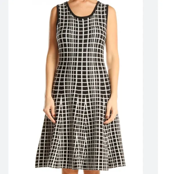 The Limited Checkered Windowpane Sweater Dress Womens Small Office Fall - Image 12