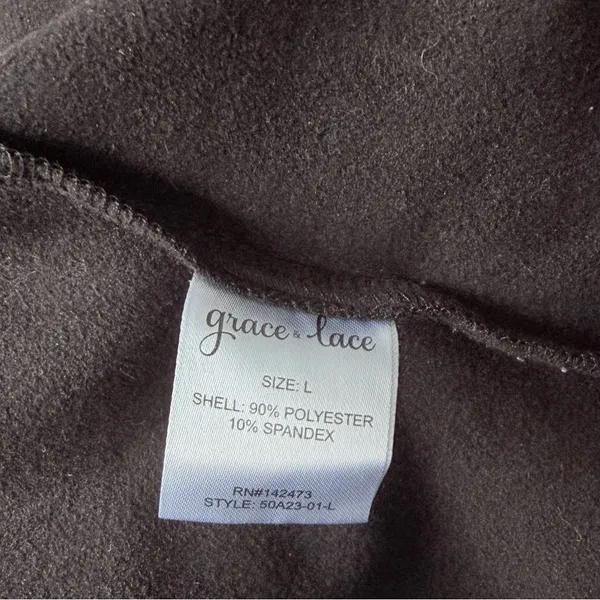 Grace & Lace Black Faux Leather Jacket Women’s Large Zip Moto Style - Image 8