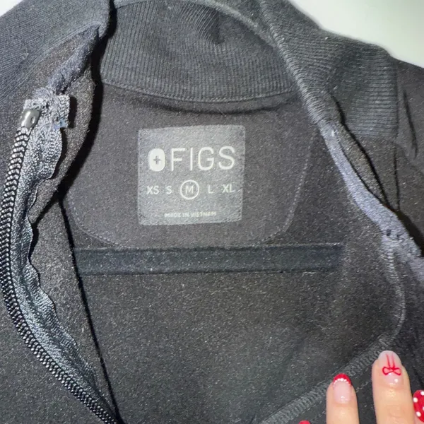FIGS Black‎ Fleece Jacket with Embroidery Women's Size Medium - Image 5