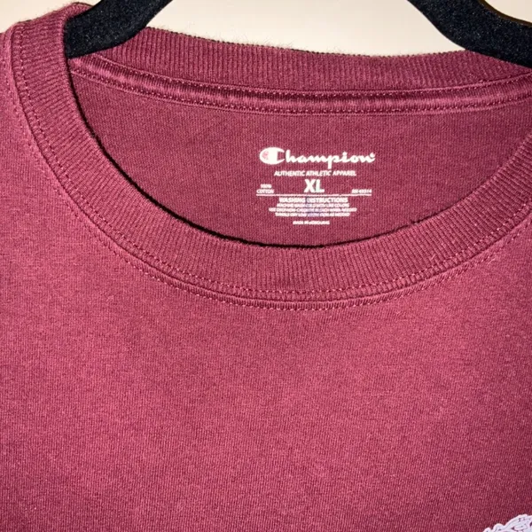 Champion Harvard University Long Sleeve Maroon Cotton Crewneck Tee Shirt XL - Image 10