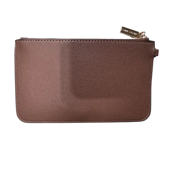 Anne Klein Women's‎ Brown Pebbled Leather Zip Wallet Cardholder Coin Pouch - Image 6