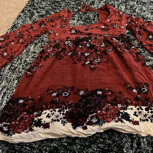 Free people burgundy floral mini dress‎ - Image 2