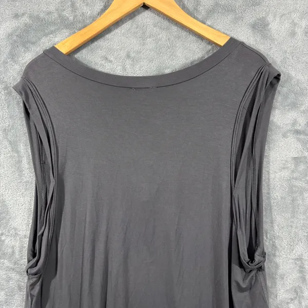 POL Tank Top Charcoal Grey V-Neck Pleated Shoulder Hem Size Large - Image 11
