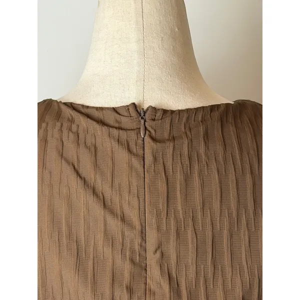 Showpo Cryzel Midi Dress Women 4 Brown Flutter Sleeve Tiered Boho Minimalist - Image 7