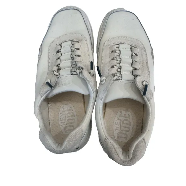 Hey Dude Women's Hudson Lift Platform Sneakers White Comfortable Casual Shoes 8 - Image 4