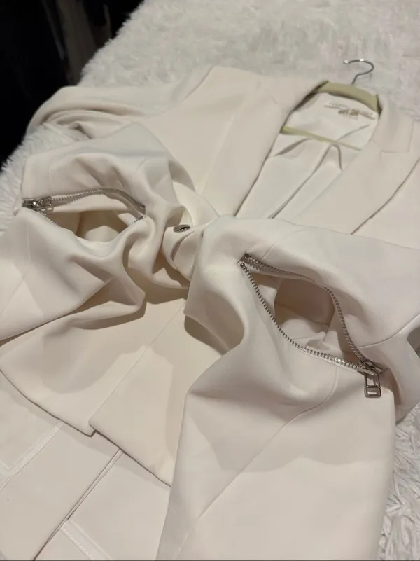Veronica Beard Iconic Scuba Dickey Blazer Jacket in White Size 14 - Image 8