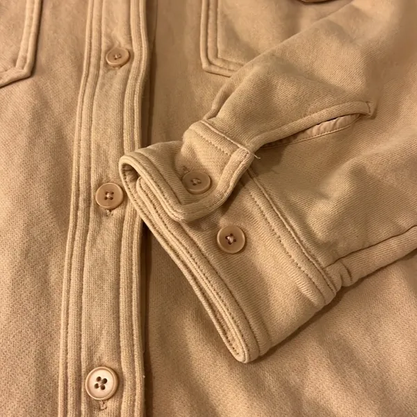 Aritzia Wilfred Free 100% Organic Cotton The Ganna Shaket, tan , oversized S - Image 9