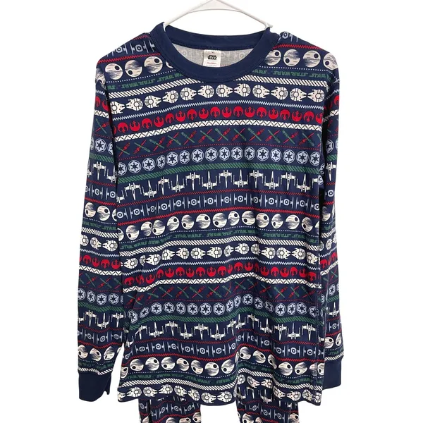 Hanna Anderson Star Wars Fair‎ Isle Holiday Organic Cotton Pajama Set Womens M - Image 3