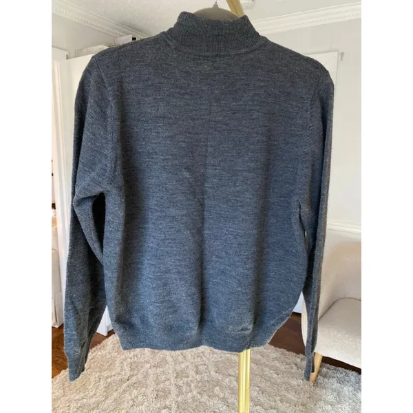 Charter Club Merino Wool Turtleneck Sweater Gray Knit Quiet Luxury Parisian Cozy - Image 3