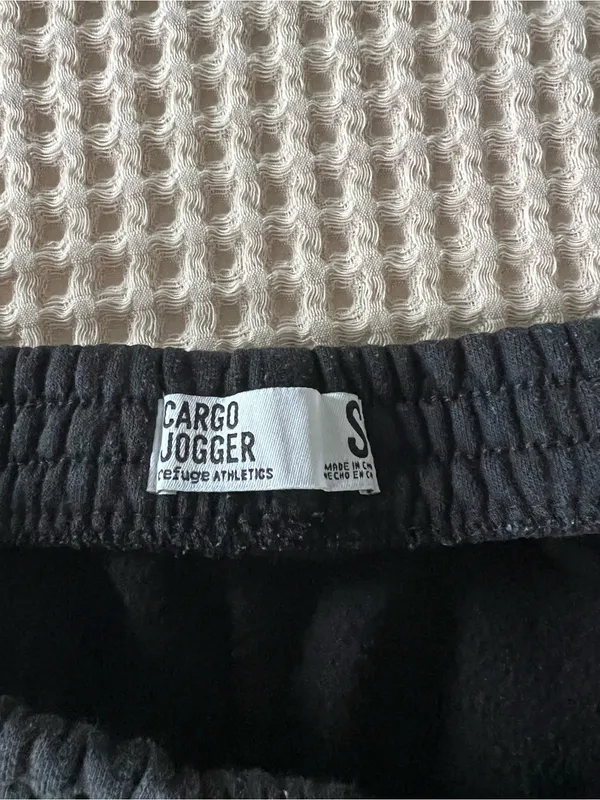Black Cargo Jogger Pants - Image 4