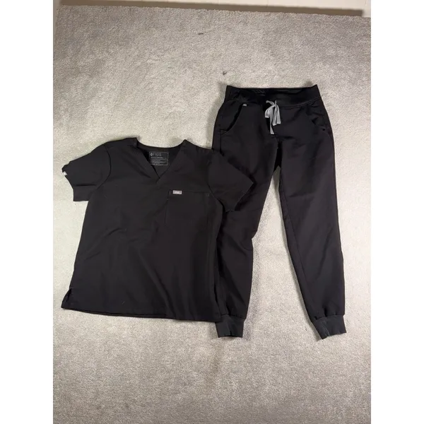 figs scrub set Catarina top (s) & zamora joggers (xs/p) black - Image 2