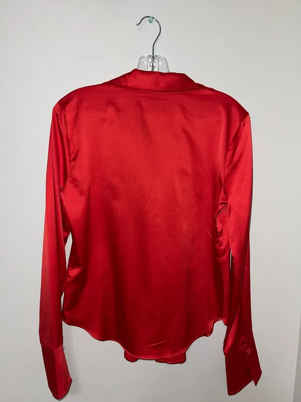 Wild Fable Red Satin Blouse - Image 4